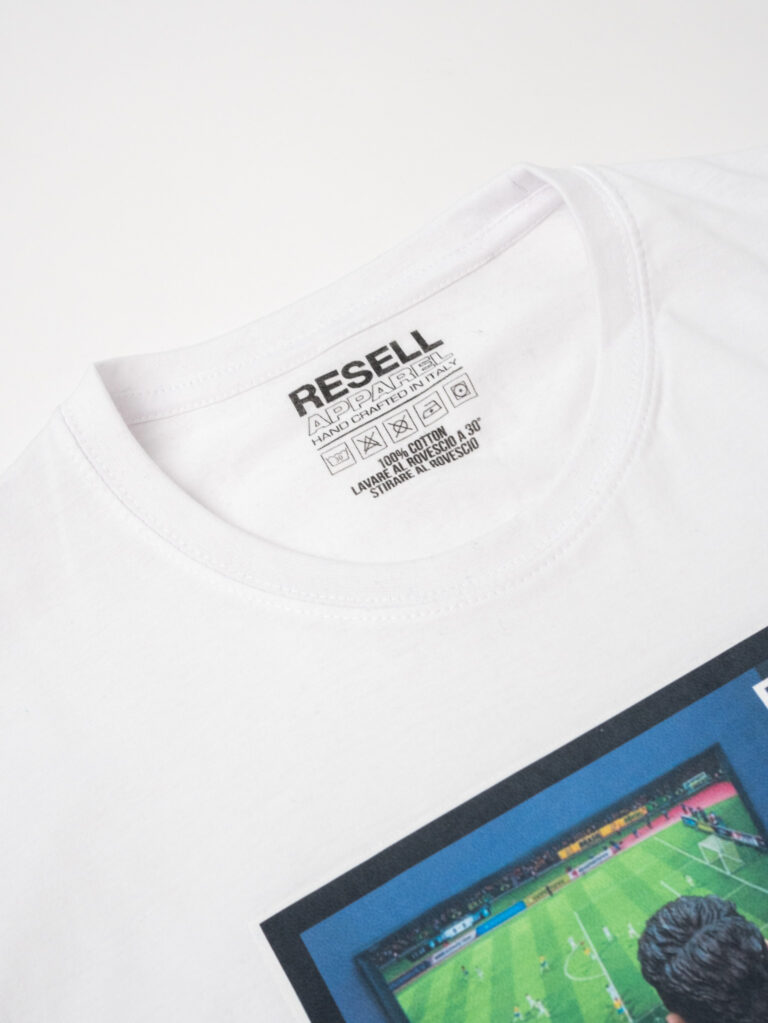 RESELL T shirt in cotone con stampa MESSINEYMAR 390 bianco 1 RESELL APPAREL RESELL T-shirt in cotone con stampa MESSI/NEYMAR 390 bianco