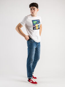RESELL T-shirt in cotone con stampa MESSINEYMAR 390 bianco (4)