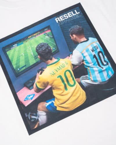 RESELL T shirt in cotone con stampa MESSINEYMAR 390 bianco 5 RESELL APPAREL RESELL T-shirt in cotone con stampa MESSI/NEYMAR 390 bianco