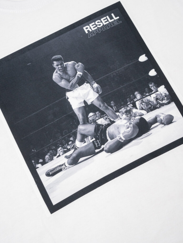 RESELL T-shirt in cotone con stampa MUHAMMAD ALI 378 bianco - immagine 4