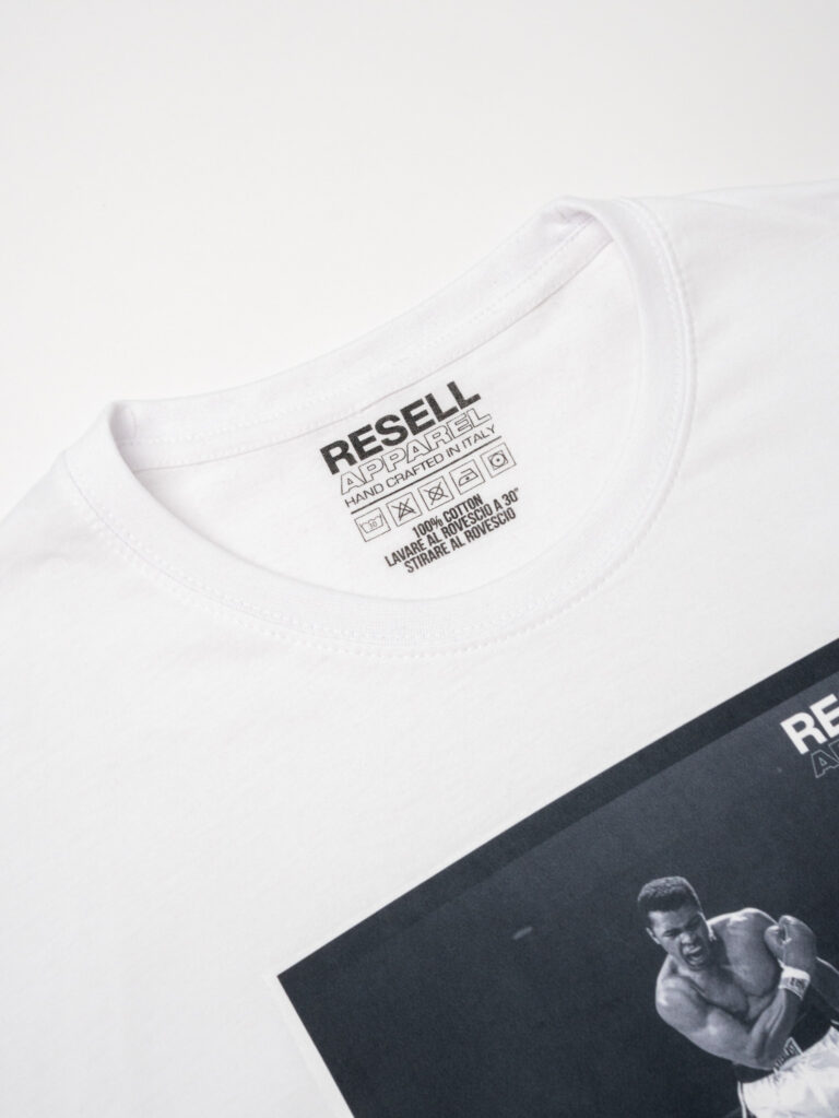 RESELL T-shirt in cotone con stampa MUHAMMAD ALI 378 bianco - immagine 3