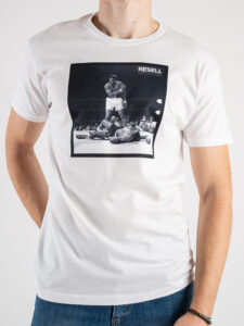 RESELL T-shirt in cotone con stampa MUHAMMAD ALI 378 bianco (3)