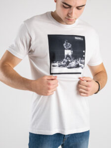 RESELL T-shirt in cotone con stampa MUHAMMAD ALI 378 bianco (4)