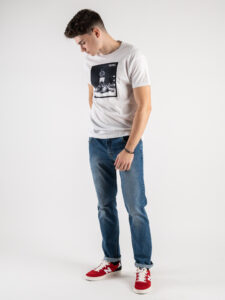 RESELL T-shirt in cotone con stampa MUHAMMAD ALI 378 bianco (5)