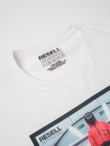 RESELL T-shirt in cotone con stampa SQUID GAME 364 bianco (6)