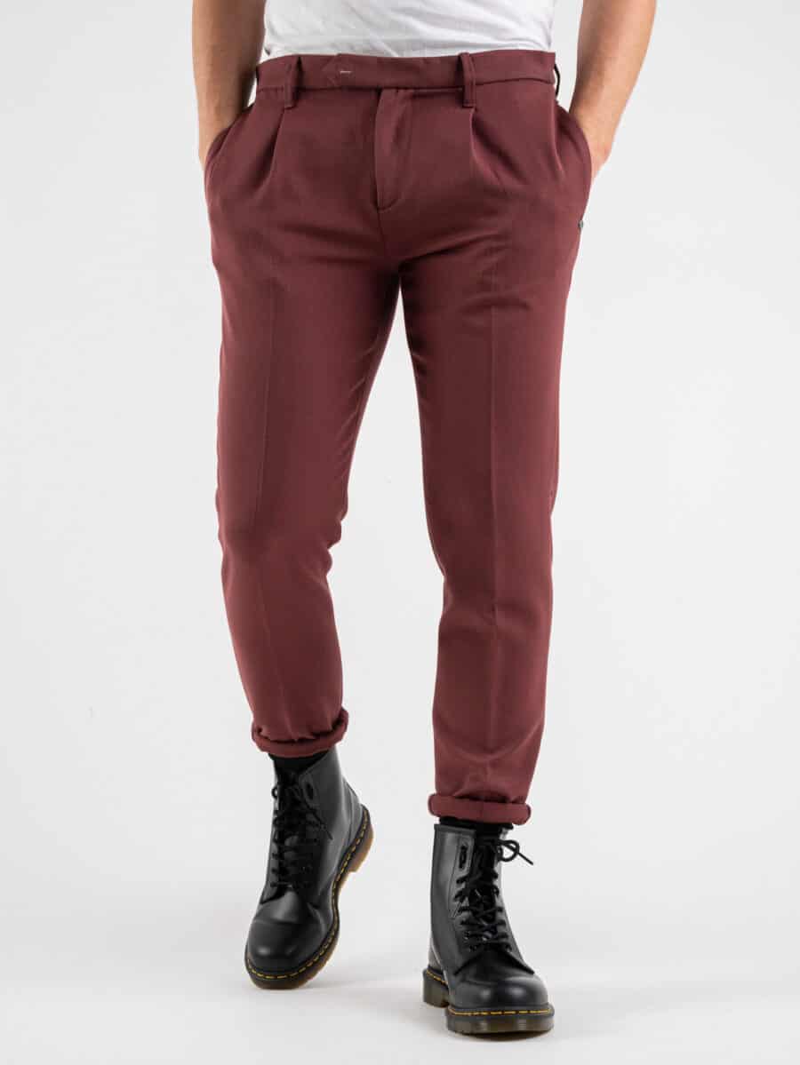 ALTATENSIONE Pantalone basico in poliestere 2222 CAMILLERI Bordeaux