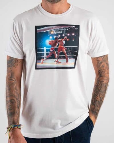 BERNA Camicia in cotone a righe con ricami e colletto 223047 BiancaAzzurra4 RESELL APPAREL RESELL T-shirt in cotone con stampa ROCKY BALBOA 361 bianco