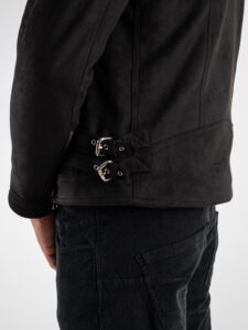 BERNA Chiodo in ecorenna con zip e tasche 223155 Nero (8)