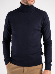 BERNA Dolcevita basico in viscosa morbido Navy (1)