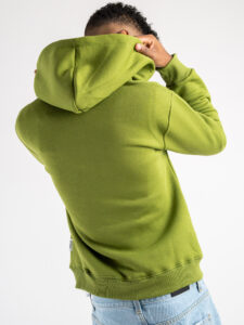 BERNA Felpa basica felpata con zip, cappuccio e logo 223086 Verde Olio (3)