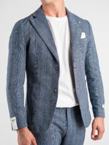 BERNA Giacca da abito in fantasia quadri 223199 JeansDenim (4)