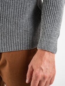 BERNA Maglione girocollo bicolore misto lana 215003 Grigio (6)