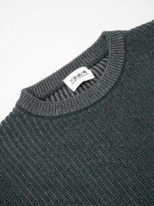 BERNA Maglione girocollo bicolore misto lana 223011 Verde (2)