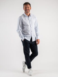 BERNA Pantalone chinos slim A:I Blu5