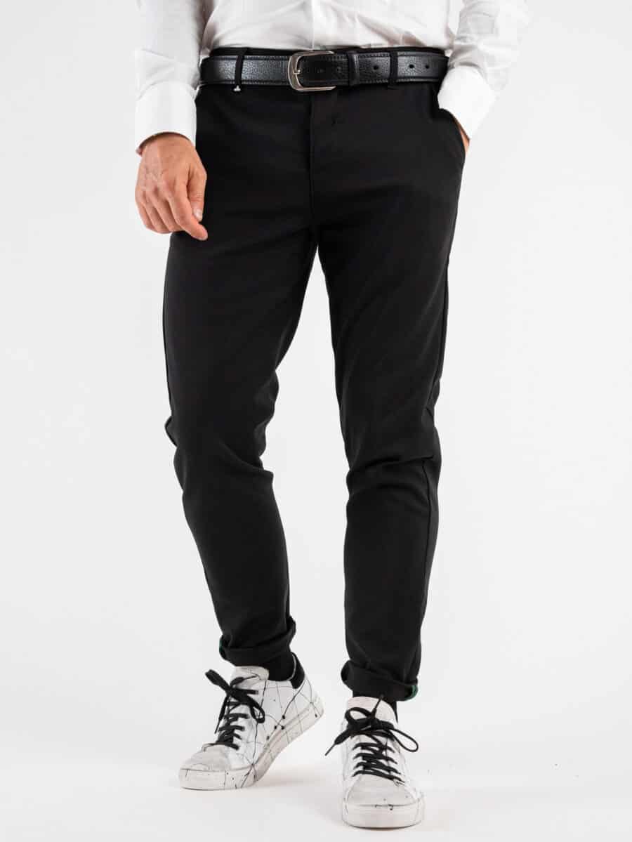 BERNA Pantalone basico in tessuto tecnico 223082 Nero