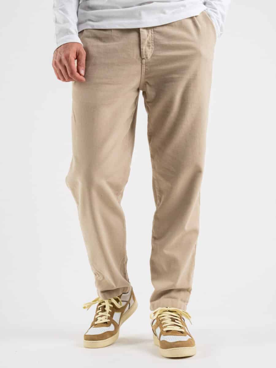 BERNA Pantalone morbido in velluto con pinces 223188 Coloniale
