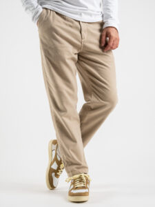 BERNA Pantalone morbido in cotone con pinces 223188 Coloniale (4)