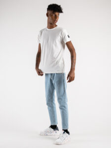 BERNA T-shirt in cotone con logo sulla manica 220356 Bianca (1)