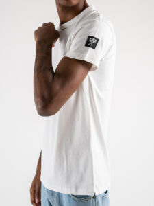 BERNA T-shirt in cotone con logo sulla manica 220356 Bianca (2)