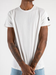 BERNA T-shirt in cotone con logo sulla manica 220356 Bianca (4)