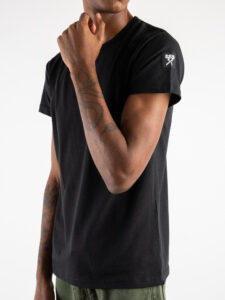 BERNA T-shirt in cotone con logo sulla manica 220356 Nera (4)