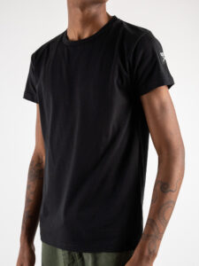 BERNA T-shirt in cotone con logo sulla manica 220356 Nera (5)