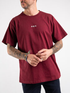 BERNA T-shirt over con logo frontale in rilievo 223272 Bordeaux (2)