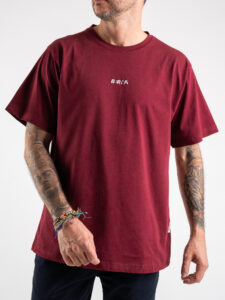 BERNA T-shirt over con logo frontale in rilievo 223272 Bordeaux (3)