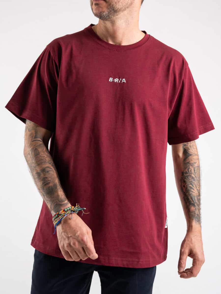BERNA T-shirt over con logo frontale in rilievo 223272 Bordeaux