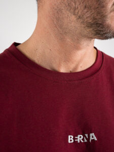 BERNA T-shirt over con logo frontale in rilievo 223272 Bordeaux (5)