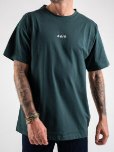 BERNA T-shirt over con logo frontale in rilievo 223272 Verde Bosco (6)