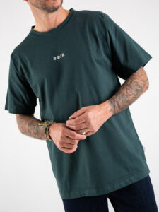 BERNA T-shirt over con logo frontale in rilievo 223272 Verde Bosco (7)
