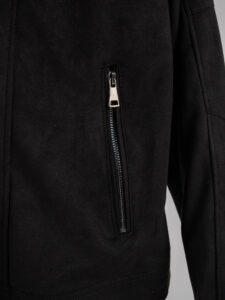 BL11 Chiodo leggero in eco camoscio BARBADO Nero (1)