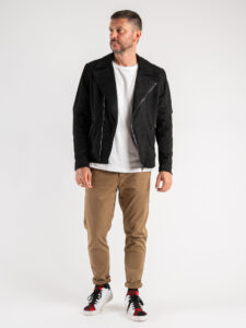 BL11 Chiodo leggero in eco camoscio BARBADO Nero (9)
