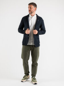 BL11 Giacca in maglia misto lana con taschino LINKS AI Blu (5)