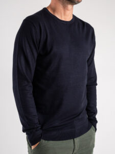 BL11 Maglione basico in viscosa girocollo CRACCO Blu Navy (4)
