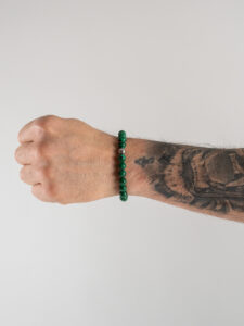 Braccialetto elasticizzato con perline colorate MALACHITE (2)
