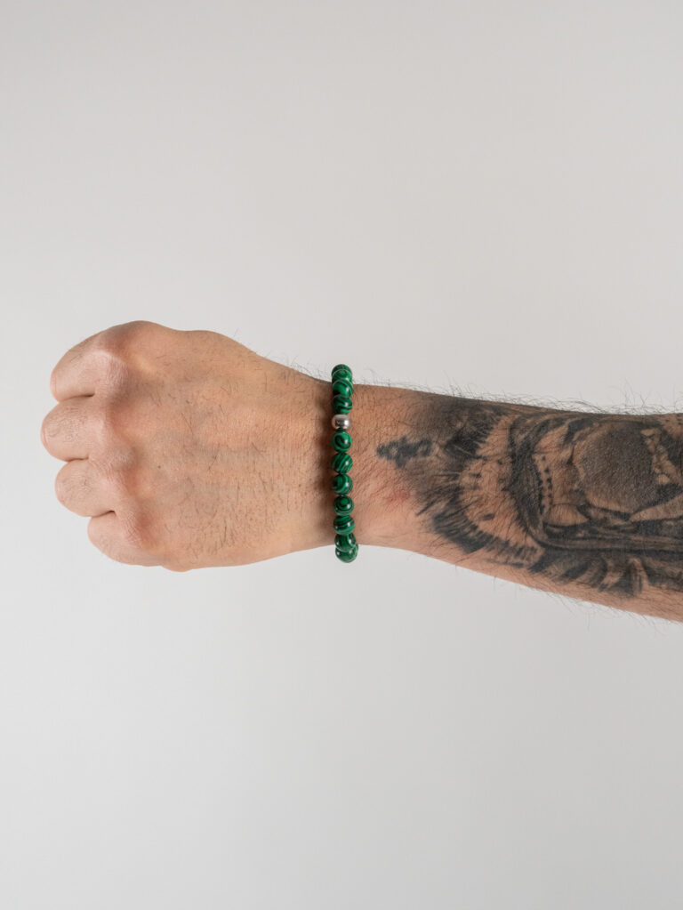 Braccialetto elasticizzato con perline colorate MALACHITE 2 Braccialetto elasticizzato con perline colorate MALACHITE