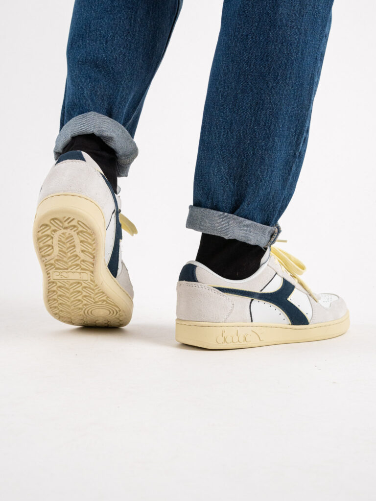 DIADORA Magic Basket Low Suede Leather WhiteBlue Caspian Sea2 1 DIADORA DIADORA Magic Basket Low Suede Leather White/Blue Caspian Sea