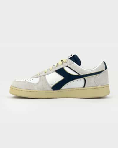 DIADORA Magic Basket Low Suede Leather WhiteBlue Caspian Sea2 DIADORA DIADORA Magic Basket Low Suede Leather White/Blue Caspian Sea