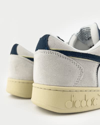 DIADORA Magic Basket Low Suede Leather WhiteBlue Caspian Sea3 DIADORA DIADORA Magic Basket Low Suede Leather White/Blue Caspian Sea