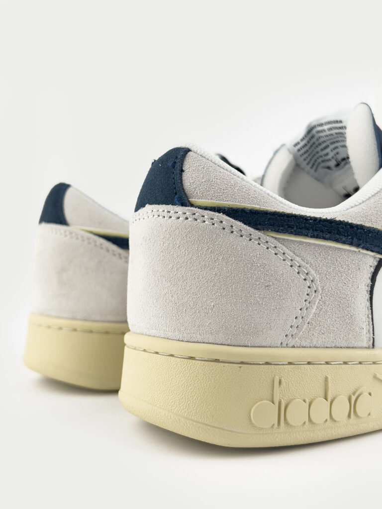 DIADORA Magic Basket Low Suede Leather WhiteBlue Caspian Sea3 DIADORA DIADORA Magic Basket Low Suede Leather White/Blue Caspian Sea