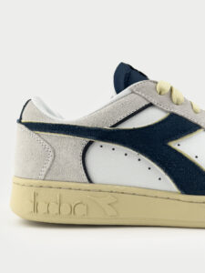 DIADORA Magic Basket Low Suede Leather White:Blue Caspian Sea4