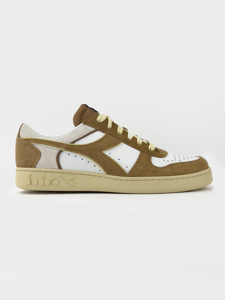 DIADORA Magic Basket Low Suede Leather white brown dijon1 DIADORA DIADORA Magic Basket Low Suede Leather white/brown dijon