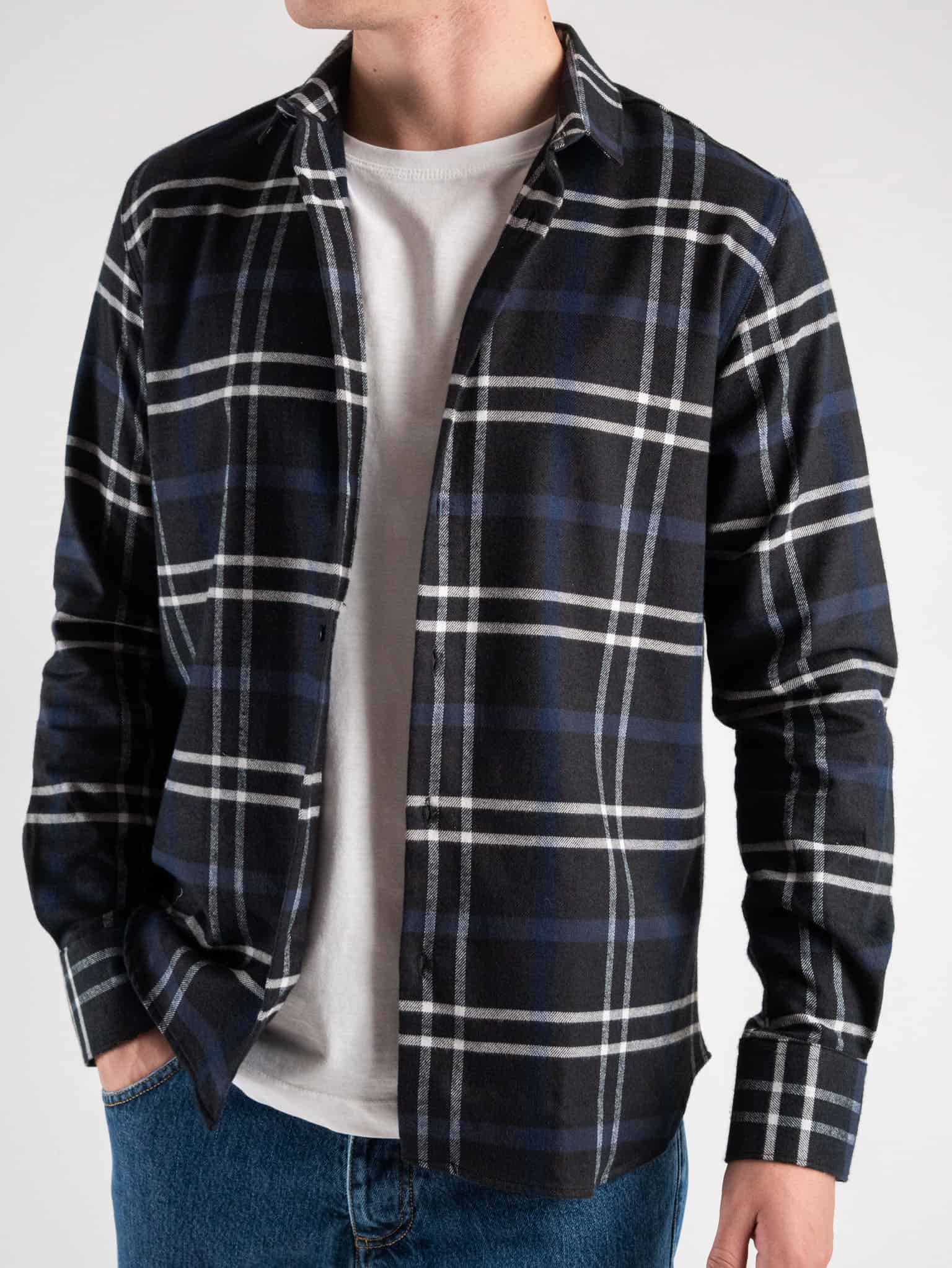 Camicia sales flanella nera