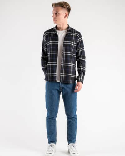 ESTASI Camicia in flanella a quadri grossi con colletto APRICA 455 Blu Nera Prezzo 32 45 Estasi Fashion