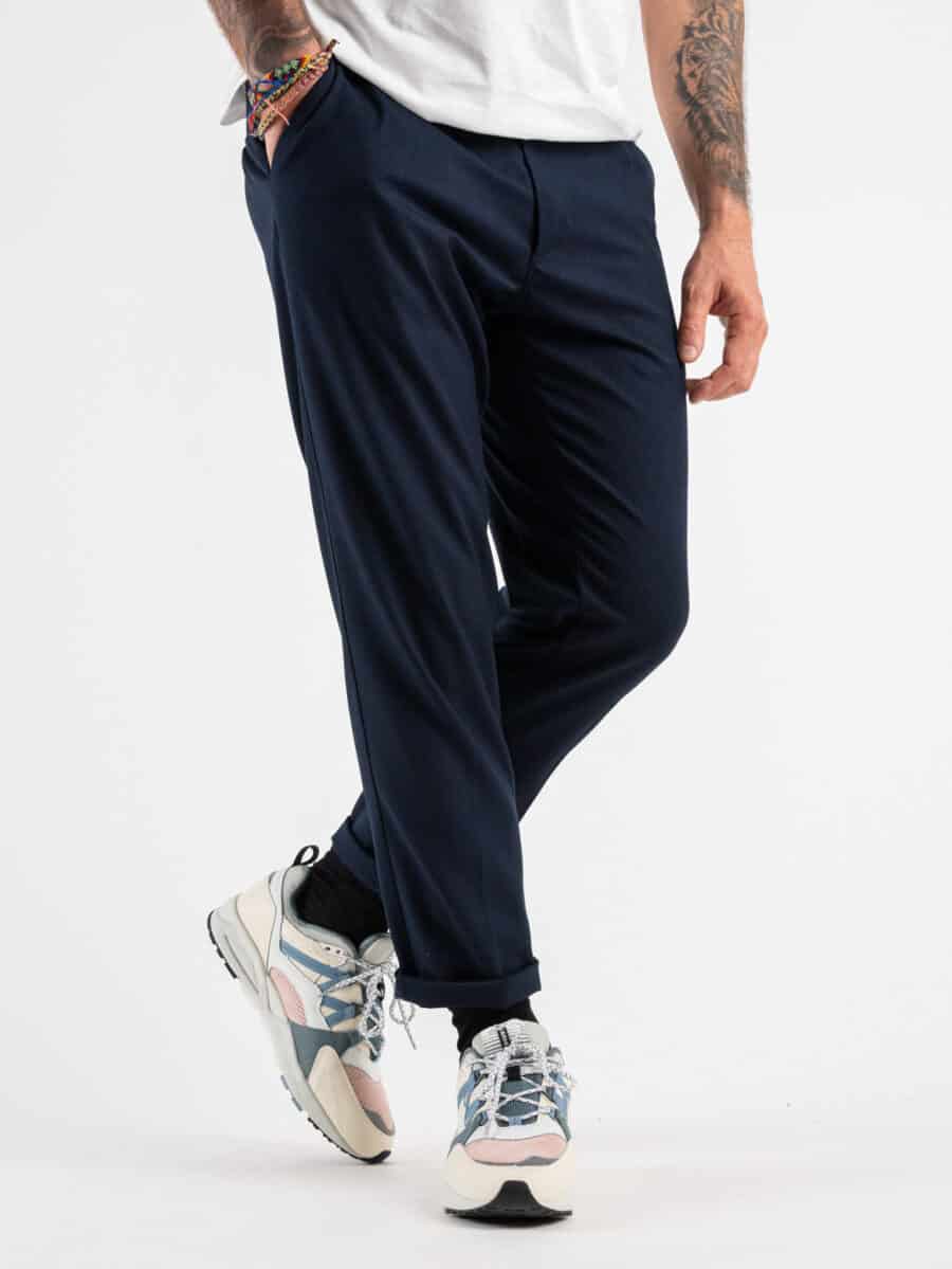 ESTASI Pantalone elegante in poliestere HOCKEY Blu