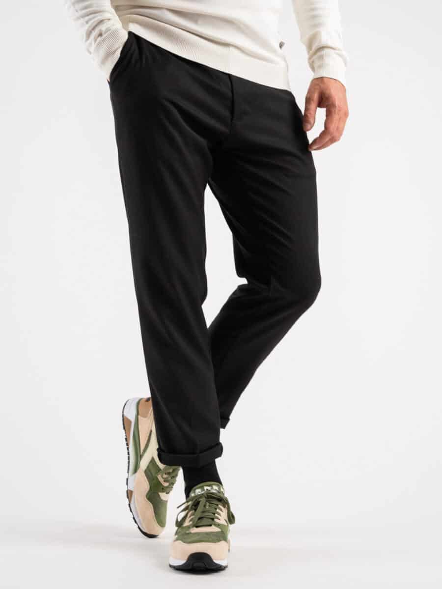 ESTASI Pantalone elegante in poliestere HOCKEY Nero