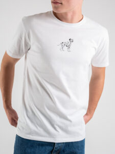 ESTASI T-shirt morbida in cotone con logo Sofi Dalmata Bianca (5)