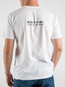 ESTASI T-shirt morbida in cotone con logo Sofi Dalmata Bianca (6)
